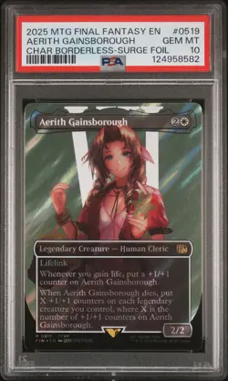 2025 MTG FINAL FANTASY #0519 AERITH GAINSBOROUGH PSA 10 - Image 1