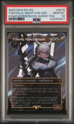 2025 MTG FINAL FANTASY COMMANDER #0215 Y'SHTOLA, NIGHT'S BLESSED PSA 10 - Image 1