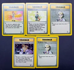 Pokemon TCG: Lass, Pokemon Trader, Professor Oak 116/130 & 88/102, Imposter Oaks - Image 1