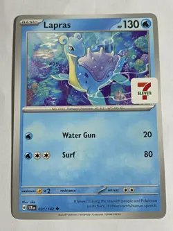POKEMON SCARLET & VIOLET STELLAR CROWN LAPRAS 031/172 7 ELEVEN PROMO EXCLUSIVES - Image 1