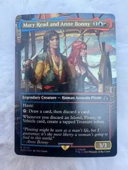 1x Mary Read and Anne Bonny - Foil - Borderless Light Play MTG Magic - Kid Icaru - Image 1