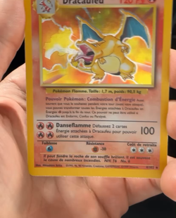 1999 WIZARDS OF THE COAST FRENCH POKEMON CHARIZARD DRACAUFEU BASE SET 4/102 LP! - Image 2