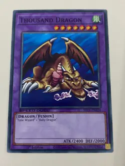 Yugioh - Thousand Dragon Time Wizard Baby Polymerization NM - Free Holo - A - Image 2