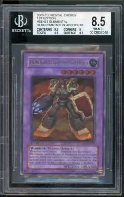 Elemental Hero Rampart Blaster EEN-EN033 EURO Ultimate Rare 1st Yugioh BGS 8.5 - Image 1