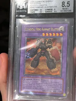 Elemental Hero Rampart Blaster EEN-EN033 EURO Ultimate Rare 1st Yugioh BGS 8.5 - Image 3