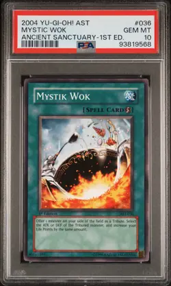 Mystic Wok AST-036 1st Edition Common Yugioh PSA 10 *568 - Image 1