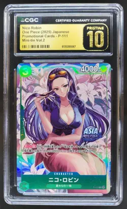 2025 ONE PIECE JP NICO ROBIN PROMO P-111 MINI-TIN VOL 2 CGC 10 PRISTINE D PT - Image 1