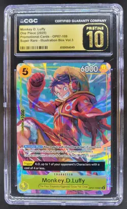 2025 ONE PIECE MONKEY D. LUFFY SUPER RARE PROMO OP07-109 CGC 10 PRISTINE D PT - Image 1
