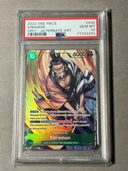 2022 ONE PIECE KIN'EMON OP01 PRE-ERRATA ALT ART OP01-040 SR PSA 10 GEM MINT - Image 1