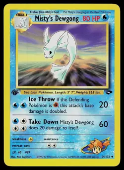 Pokemon Card - Misty's Dewgong Gym Challenge 54/132 1st Edition Uncommon - Image 1