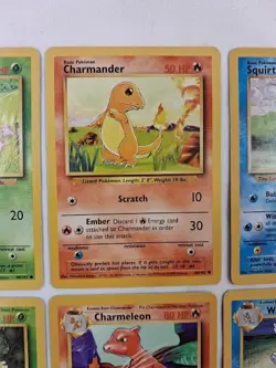 Vintage Pokemon Base Set Card Lot – Starters Pikachu Eevee Bulbasaur Charmander - Image 3