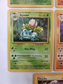 Vintage Pokemon Base Set Card Lot – Starters Pikachu Eevee Bulbasaur Charmander - Image 5