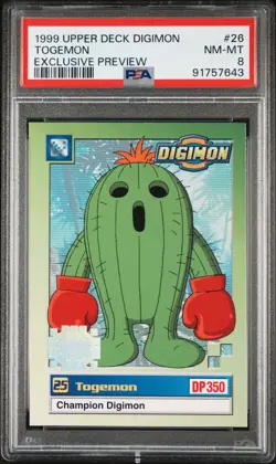 PSA 8 Togemon Exclusive Preview Edition Digimon Series 1 Trading Card #26 - Image 1