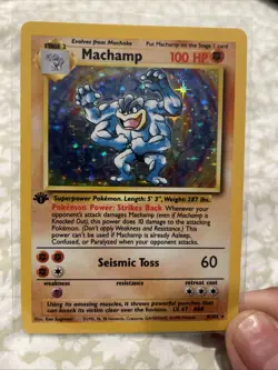 Machamp - 8/102 - Pokemon Holo 1st Edition (With Shadow) Promo Card LP/MP - Image 1