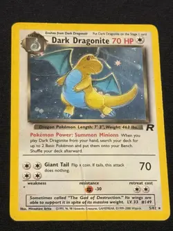 Pokemon TCG Dark Dragonite Team Rocket Holo 3 Cards 5/82 English Vintage - Image 3