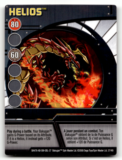 Bakugan Card - Helios Character Card - Rare - Battle Brawlers - Image 1