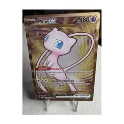 Mew EX 205/165 Scarlet & Violet 151 Hyper Rare Holo Psychic 180 HP (metal card) - Image 1