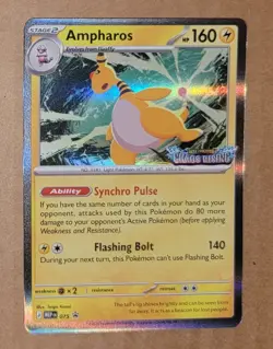 Ampharos Chaos Rising Prerelease Promo Pokemon Card Holo Rare - Image 1