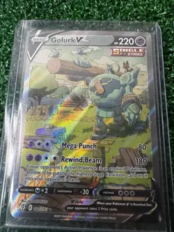 Pokemon TCG Golurk v Full Art Holo Card 181/203 Evolving Skies - Image 1