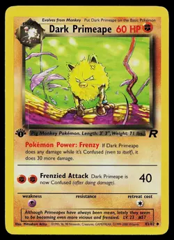 Pokemon Card - Dark Primeape Team Rocket 43/82 1st Edition Uncommon - Image 1