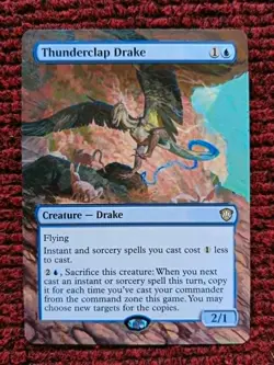 Thunderclap Drake MTG Secrets of Strixhaven Commander Hand Painted Altered Art v - Image 1