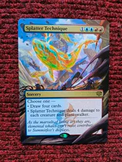 Splatter Technique MTG Secrets of Strixhaven Hand Painted Borderless Altered Art - Image 1