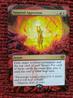 Suspend Aggression MTG Secrets of Strixhaven Hand Painted Borderless Altered Art - Image 1