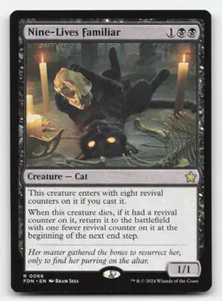Nine-Lives Familiar 66 Rare Foundations Magic: The Gathering Near Mint - Image 1