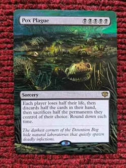 Pox Plague MTG Secrets of Strixhaven Hand Painted Borderless Full Altered Art v - Image 1
