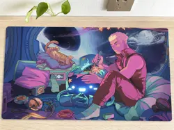 MTG COSMIC SYNTHWAVE Table Playmat TCG CCG Pad Trading Card Game Mat Mousepad - Image 1