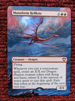 Manaform Hellkite MTG Secrets of Strixhaven Commander Hand Painted Altered Art v - Image 1