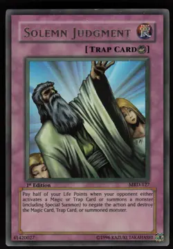 Solemn Judgment MRD-127 Metal Raiders 1st Edition Ultra Rare YU-GI-OH - Image 1