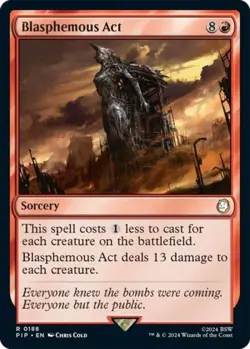MTG English Blasphemous Act NM Normal Universes Beyond: Fallout - Image 1