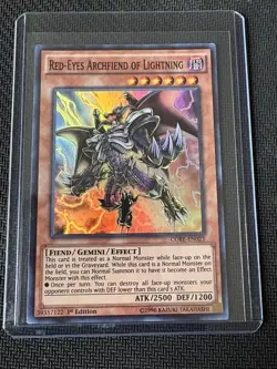 1x LP Red-Eyes Archfiend of Lightning - CORE-EN023 - Super Rare - 1st Edition - Image 1