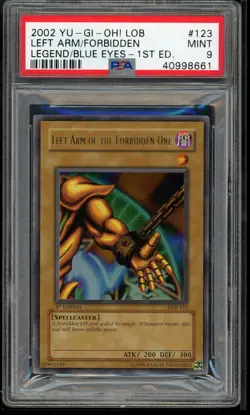 Left Arm Of The Forbidden One LOB-123 1st Edition GLOSSY Yugioh PSA 9 *661 - Image 1