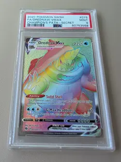 2020 Pokemon Champions Path FA Secret Rainbow Rare Drednaw VMAX 75/73 PSA 9 - Image 2