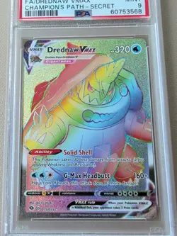 2020 Pokemon Champions Path FA Secret Rainbow Rare Drednaw VMAX 75/73 PSA 9 - Image 3