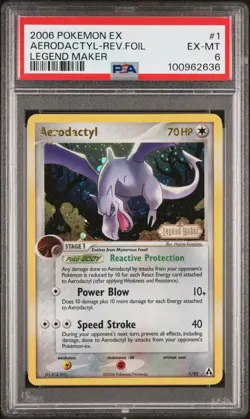 2006 POKEMON EX LEGEND MAKER AERODACTYL #1 REVERSE PSA 6 EX #100962636 - Image 1