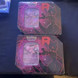 Pokemon Team Rocket Destined Rivals Tin Set of 2 Mewtwo - Image 1