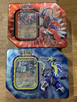 Pokemon TCG Paldea Legends Tins Koraidon Ex + Miraidon Ex Bundle (Set of 2) - Image 1