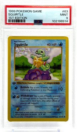 Pokemon Base Set Squirtle First Edition 63/102 PSA 9 Mint TCG - Image 1