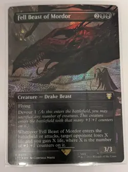 Fell Beast of Mordor (Borderless) Foil Commander: Lord of the Rings - MTG RARE - Image 1