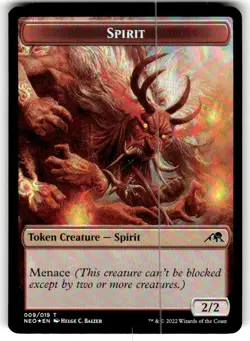 NM FOIL Spirit/Spirit Token (002/019 & 009/019) Kamigawa: Neon Dynasty - Image 1