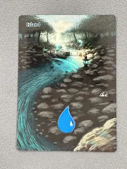 Island MTG Kamigawa: Neon Dynasty Hand Painted Borderless Extended Altered Art v - Image 1