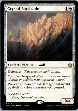 Crystal Barricade 7 Rare Foundations Magic: The Gathering Near Mint - Image 1