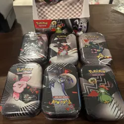 (LOT OF 6) Pokemon Black Bolt and White Flare MINI TINS (SEALED) - Image 2