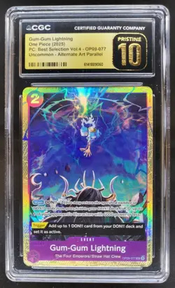 2025 ONE PIECE GUM-GUM LIGHTNING ALT ART OP09-077 CGC 10 PRISTINE D PT - Image 1