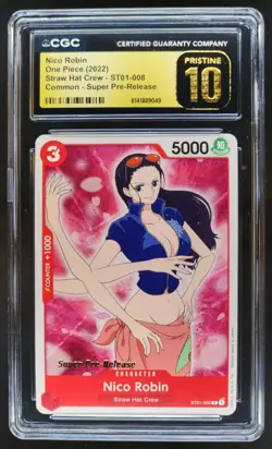 2022 ONE PIECE NICO ROBIN SUPER PRE-RELEASE ST01-008 CGC 10 PRISTINE D PT - Image 1