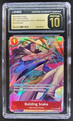 2025 ONE PIECE BUILDING SNAKE OP09-008 CGC 10 PRISTINE D PT - Image 1