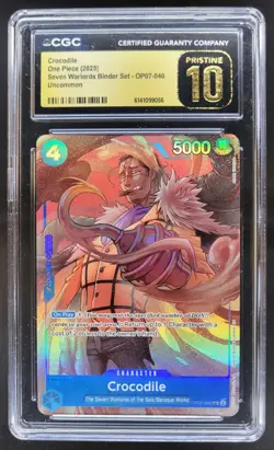 2025 ONE PIECE CROCODILE SEVEN WARLORDS OP07-040 CGC 10 PRISTINE D PT - Image 1